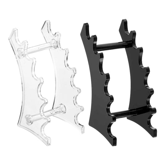 2pcs Pen Holders, 6-Slot Vertical and Horizontal Pen Display Stand, Clear/Black - Black,Clear - 17.5cm x 7cm