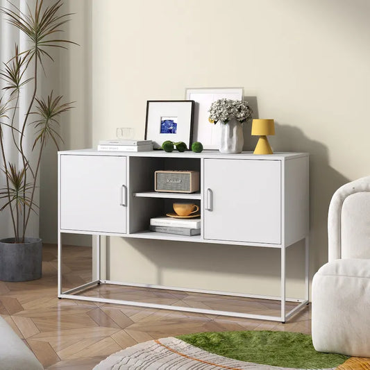 Modern Buffet Cabinet with Two Doors and Storage Shelves for Living Room, Bedroom, Dinning Room