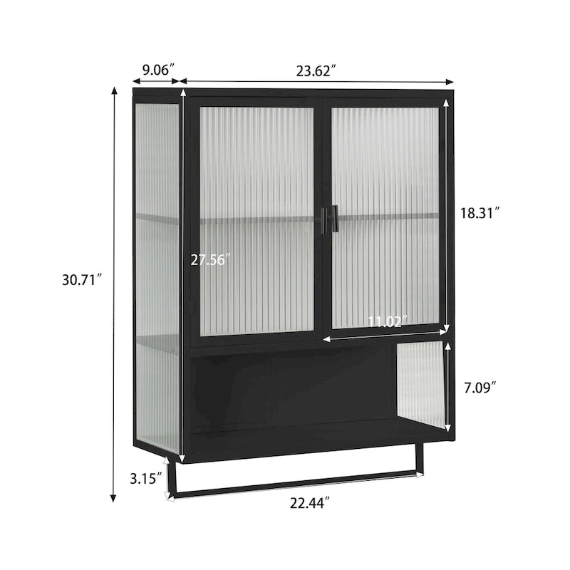 23.62Glass Doors Modern Two-door Wall Cabinet