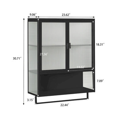 23.62Glass Doors Modern Two-door Wall Cabinet