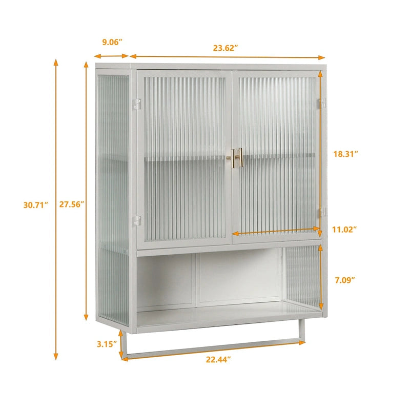 23.62Glass Doors Modern Two-door Wall Cabinet