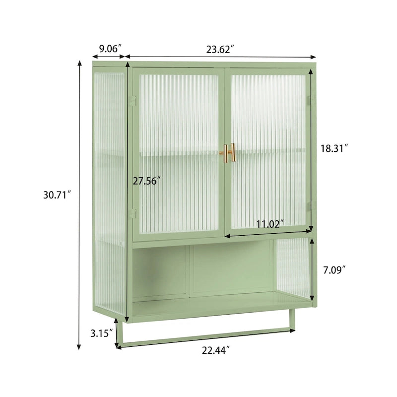 23.62Glass Doors Modern Two-door Wall Cabinet