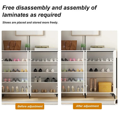 Timechee 4 Door White Wooden Entryway Shoes Storage Cabinet