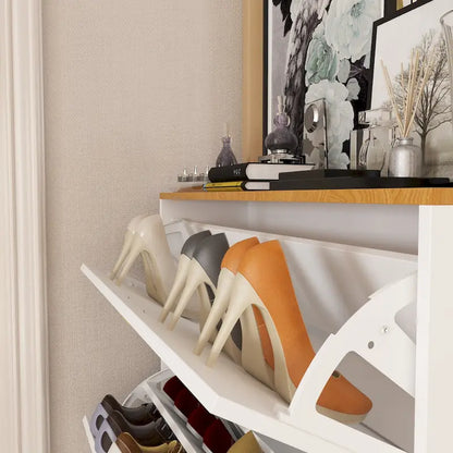 Timechee Wood 3-Drawer Entryway Shoe Cabinet Shoe Storage Rack