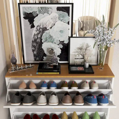 Timechee Wood 3-Drawer Entryway Shoe Cabinet Shoe Storage Rack