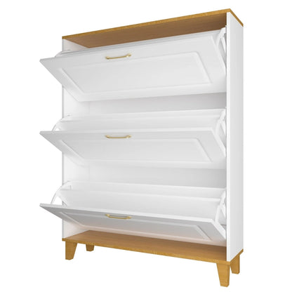 Timechee Wood 3-Drawer Entryway Shoe Cabinet Shoe Storage Rack