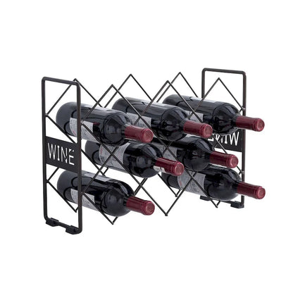 Metal Countertop Wine Storage Rack Bottle Holder, Pewter