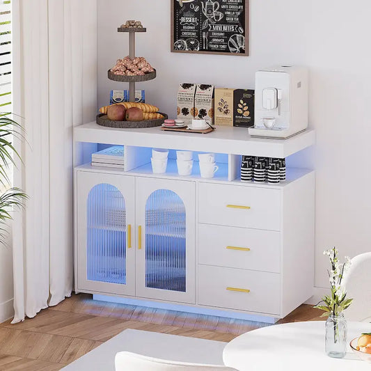39Wide Sideboard With LED Light - N/A
