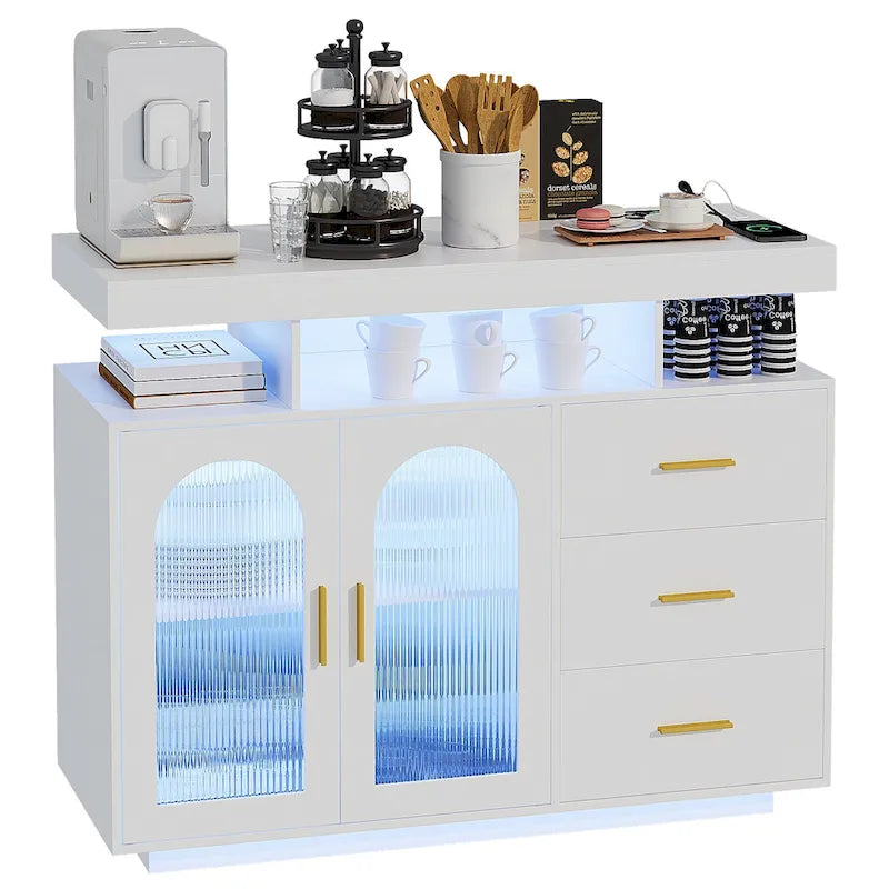 39Wide Sideboard With LED Light - N/A