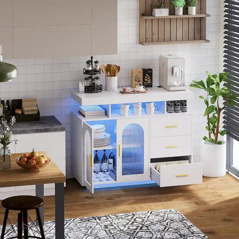 39Wide Sideboard With LED Light - N/A