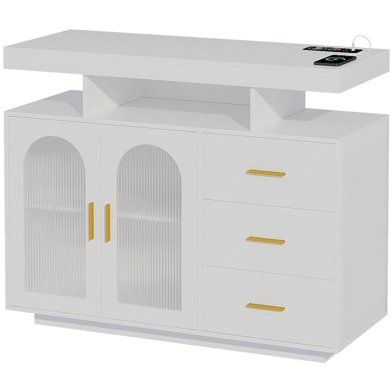 39Wide Sideboard With LED Light - N/A