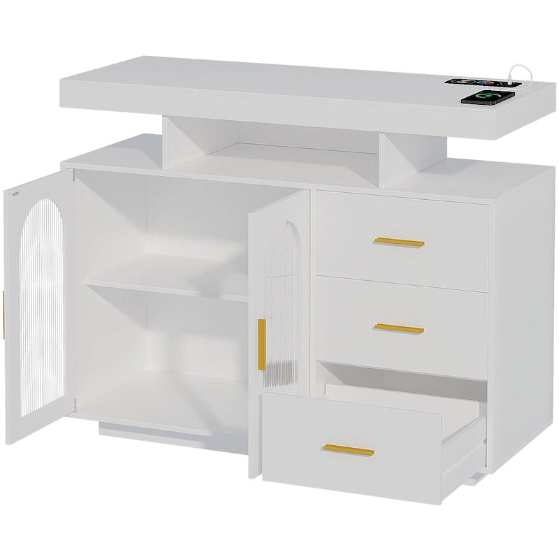 39Wide Sideboard With LED Light - N/A