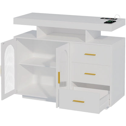 39Wide Sideboard With LED Light - N/A