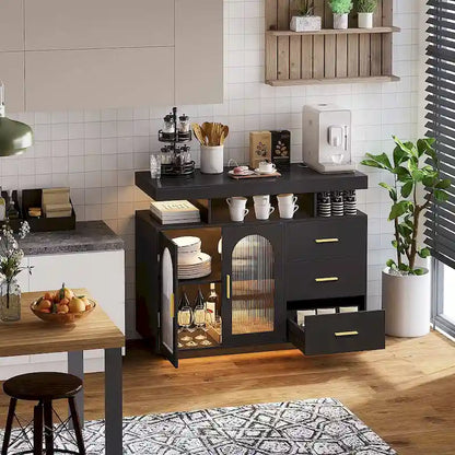 39Wide Sideboard With LED Light - N/A