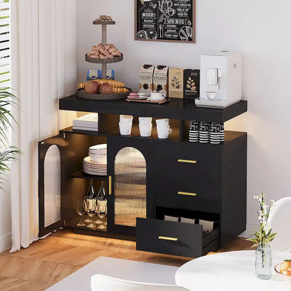 39Wide Sideboard With LED Light - N/A