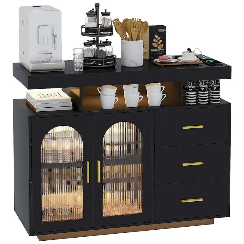 39Wide Sideboard With LED Light - N/A