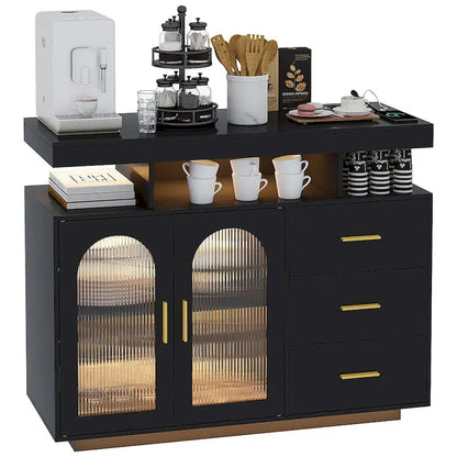 39Wide Sideboard With LED Light - N/A