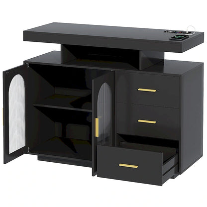 39Wide Sideboard With LED Light - N/A