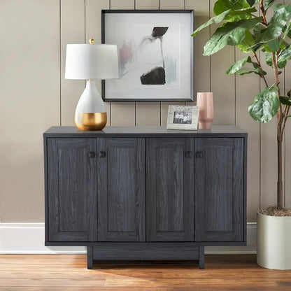 Q-Max 47W Sideboard Storage Cabinet, Dining Server Cupboard Buffet Table with Two Storage Cabinets