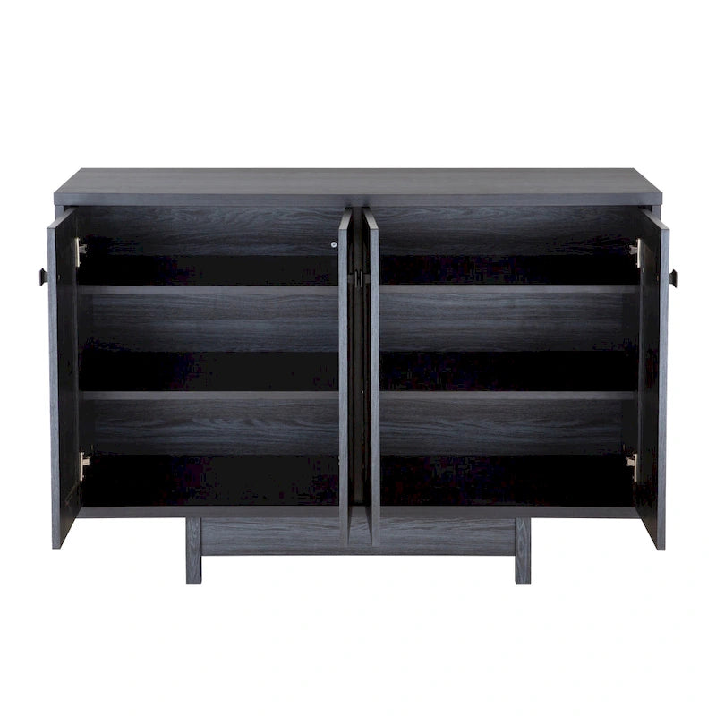 Q-Max 47W Sideboard Storage Cabinet, Dining Server Cupboard Buffet Table with Two Storage Cabinets