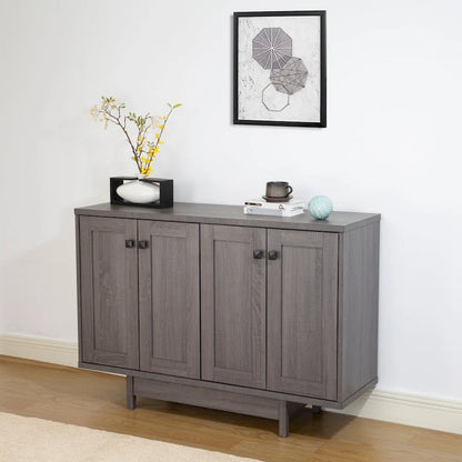 Q-Max 47W Sideboard Storage Cabinet, Dining Server Cupboard Buffet Table with Two Storage Cabinets