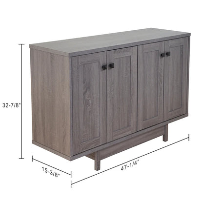 Q-Max 47W Sideboard Storage Cabinet, Dining Server Cupboard Buffet Table with Two Storage Cabinets