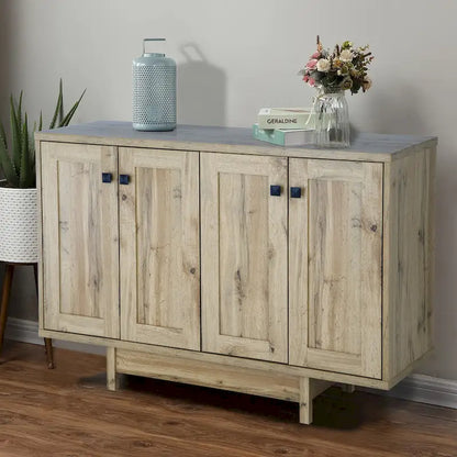 Q-Max 47W Sideboard Storage Cabinet, Dining Server Cupboard Buffet Table with Two Storage Cabinets