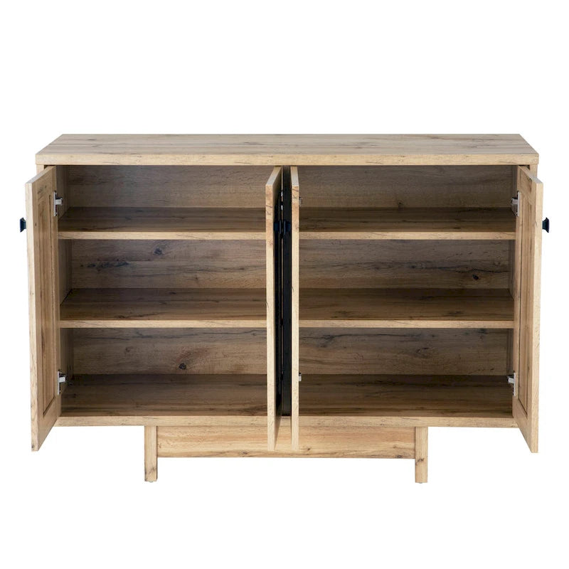 Q-Max 47W Sideboard Storage Cabinet, Dining Server Cupboard Buffet Table with Two Storage Cabinets