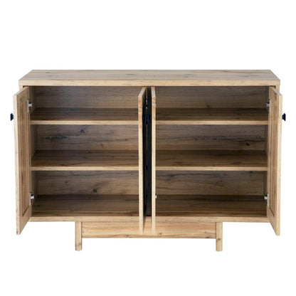 Q-Max 47W Sideboard Storage Cabinet, Dining Server Cupboard Buffet Table with Two Storage Cabinets