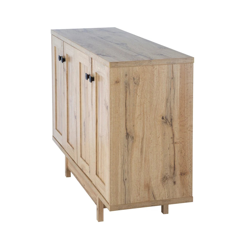 Q-Max 47W Sideboard Storage Cabinet, Dining Server Cupboard Buffet Table with Two Storage Cabinets