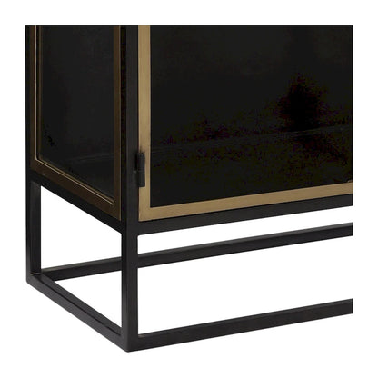 Brynlee 36-inch Gunmetal and Brass Finished Iron and Glass 2-Door Sideboard