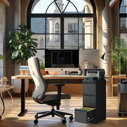 3 Drawer Metal Vertical Filing Cabinet with Lock,A4 Legal/Letter Size