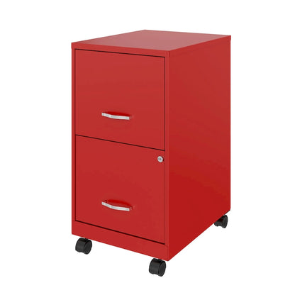 Space Solutions 18 2 Drawer Smart Vertical File Cabinet, Lava Red