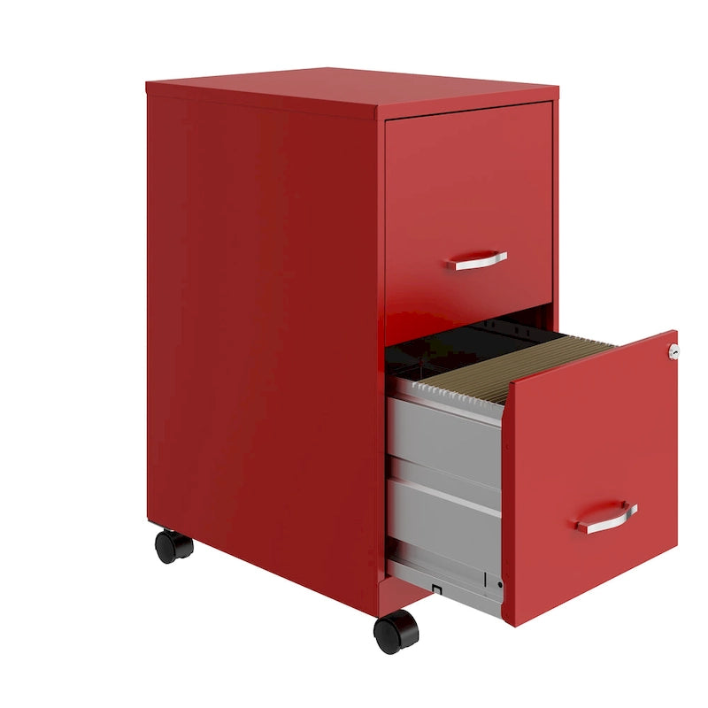 Space Solutions 18 2 Drawer Smart Vertical File Cabinet, Lava Red
