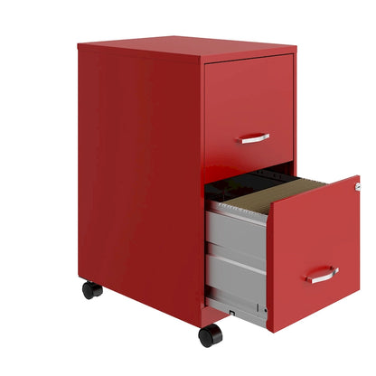 Space Solutions 18 2 Drawer Smart Vertical File Cabinet, Lava Red