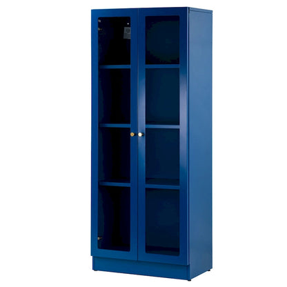 Avice 59-inch Blue French Door Metal Cabinet