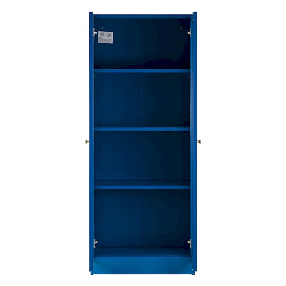Avice 59-inch Blue French Door Metal Cabinet