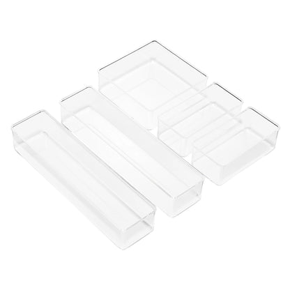 Clear Drawer Organizer Set for Office Storage