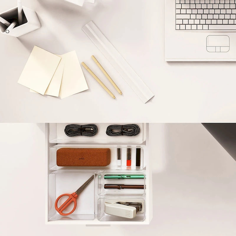 Clear Drawer Organizer Set for Office Storage