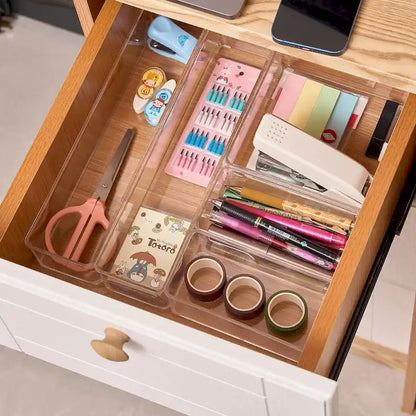 Clear Drawer Organizer Set for Office Storage