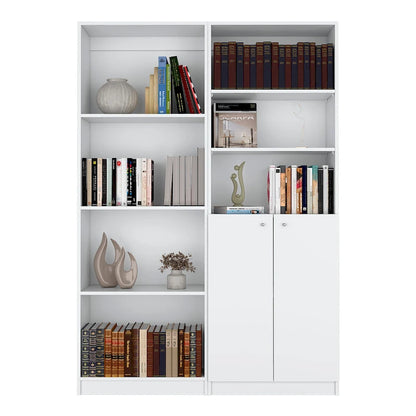 Kenyon Tall 4-Shelf wide and Cabinet Bookcase Set of 2