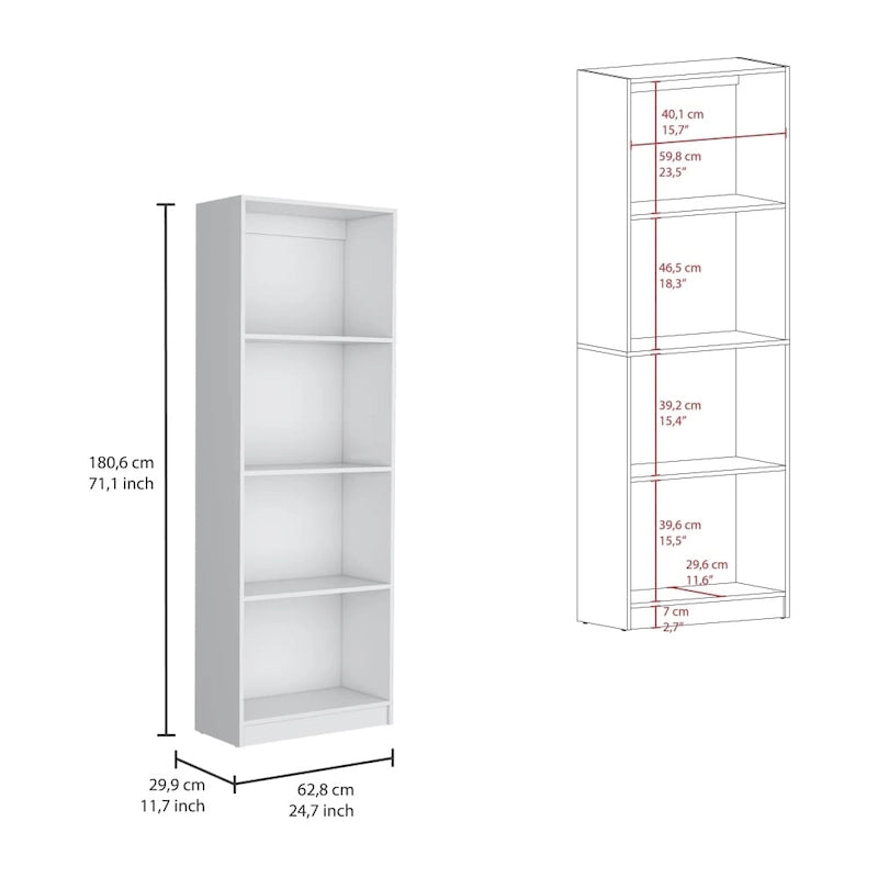 Kenyon Tall 4-Shelf wide and Cabinet Bookcase Set of 2