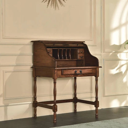 32 Mini Roll Top Desk w/ USB Power Outlet - N/A