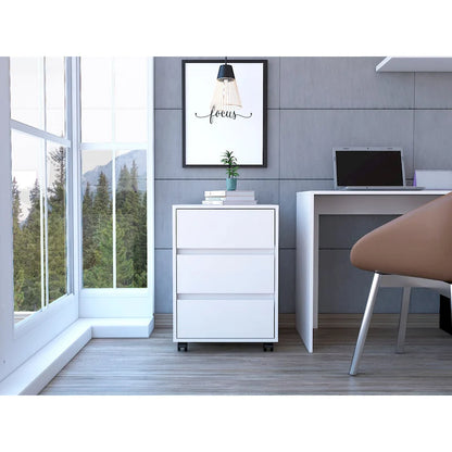 FM Furniture Vienna Three Drawers Filing Cabinet Roller Blade Glide