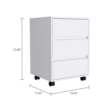 FM Furniture Vienna Three Drawers Filing Cabinet Roller Blade Glide