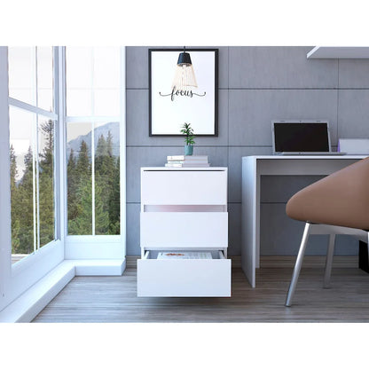 FM Furniture Vienna Three Drawers Filing Cabinet Roller Blade Glide