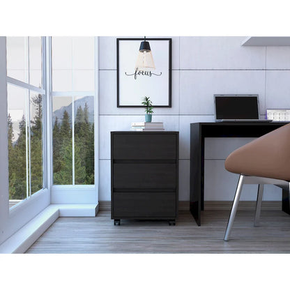 FM Furniture Vienna Three Drawers Filing Cabinet Roller Blade Glide