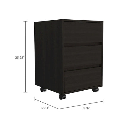 FM Furniture Vienna Three Drawers Filing Cabinet Roller Blade Glide
