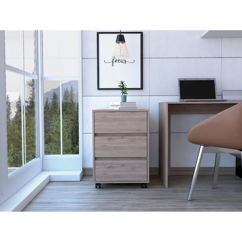 FM Furniture Vienna Three Drawers Filing Cabinet Roller Blade Glide