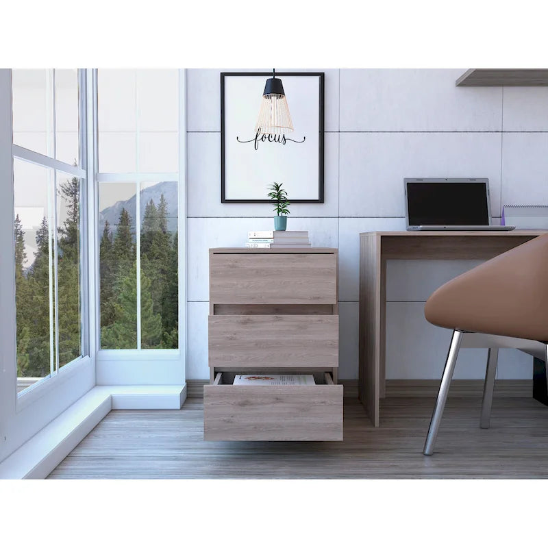 FM Furniture Vienna Three Drawers Filing Cabinet Roller Blade Glide